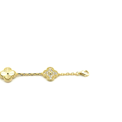 Pulsera (trebol con circones) en Plata