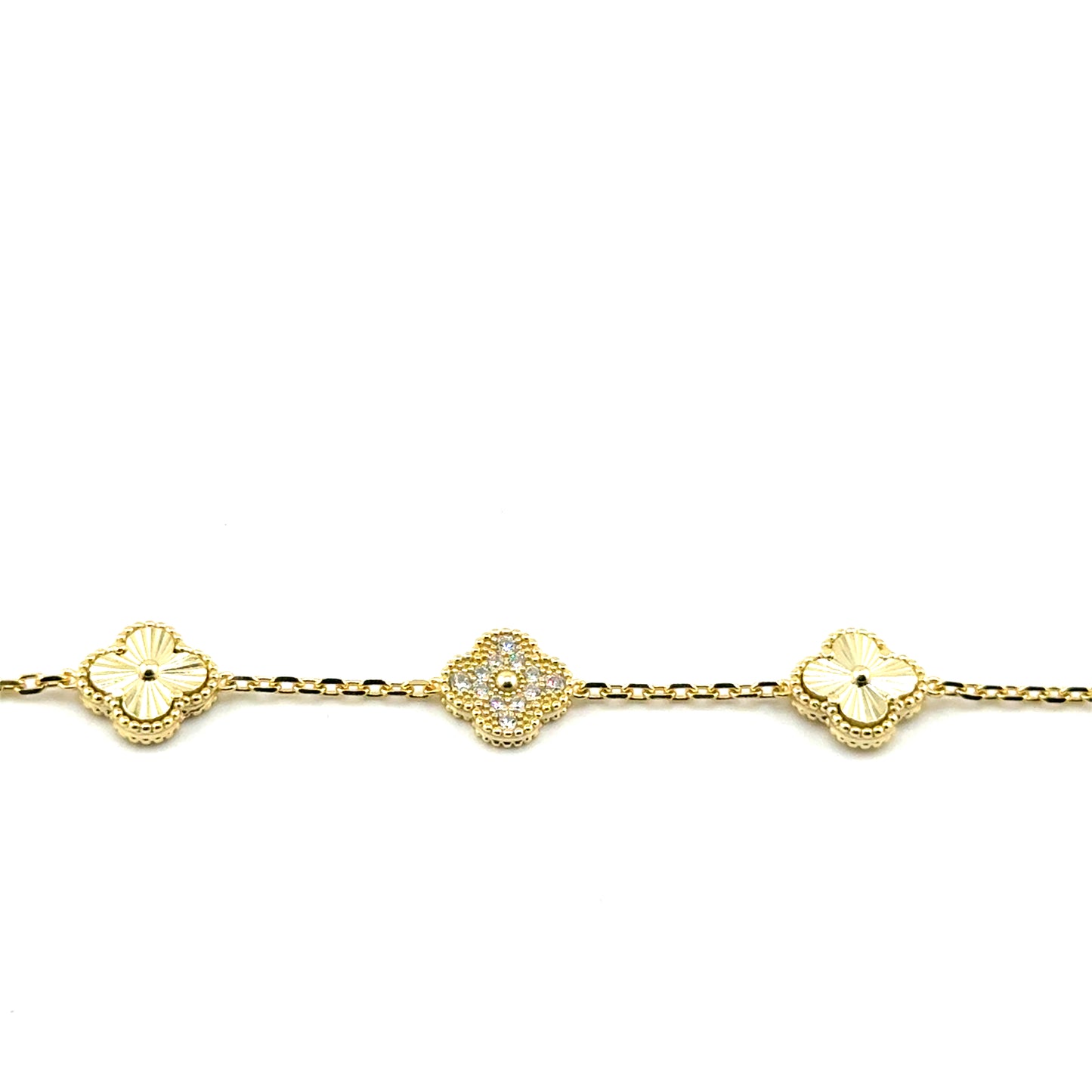 Pulsera (trebol con circones) en Plata