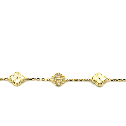 Pulsera (trebol con circones) en Plata