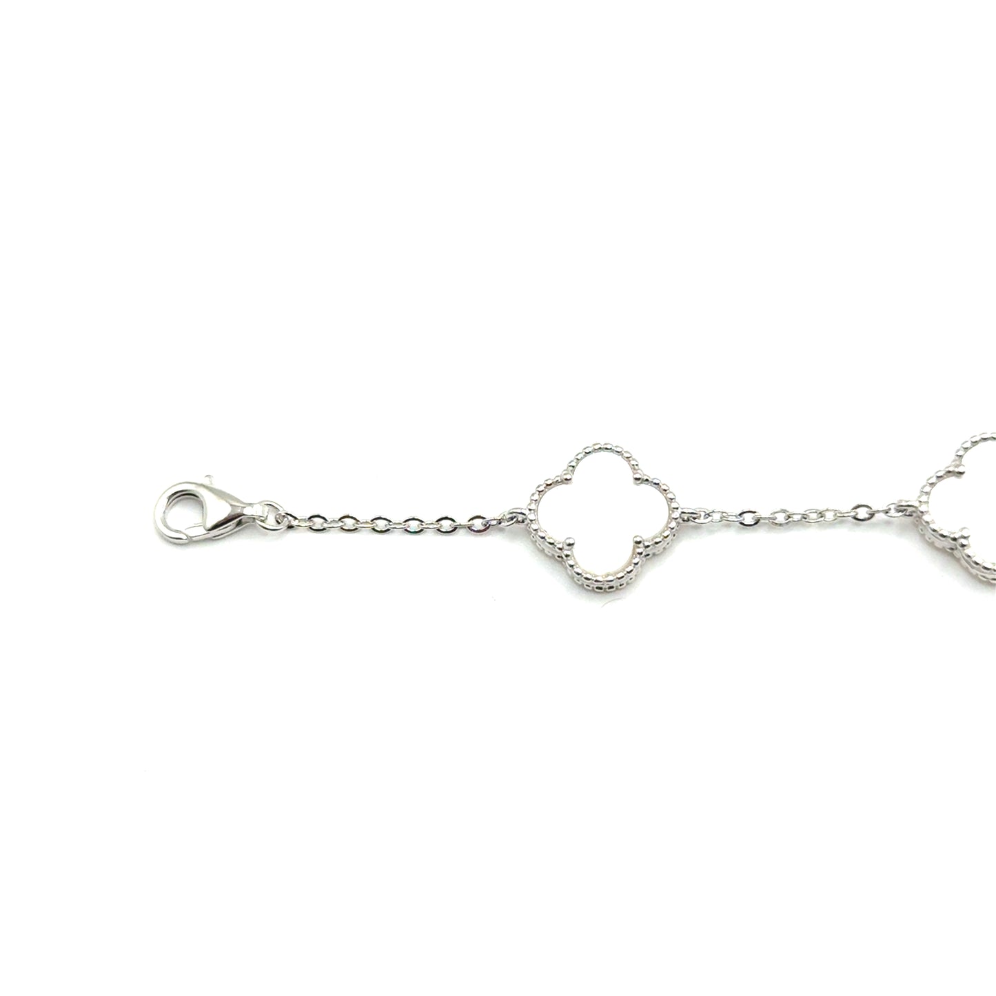 Pulsera Trébol (madre de perla) en Plata