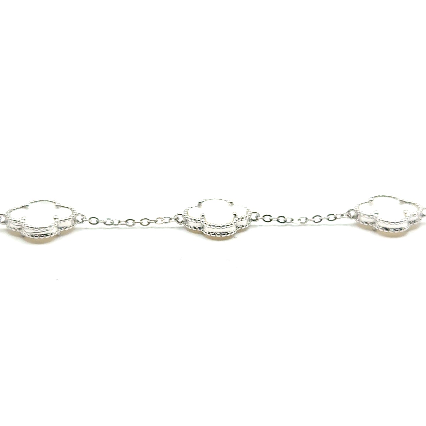 Pulsera Trébol (madre de perla) en Plata