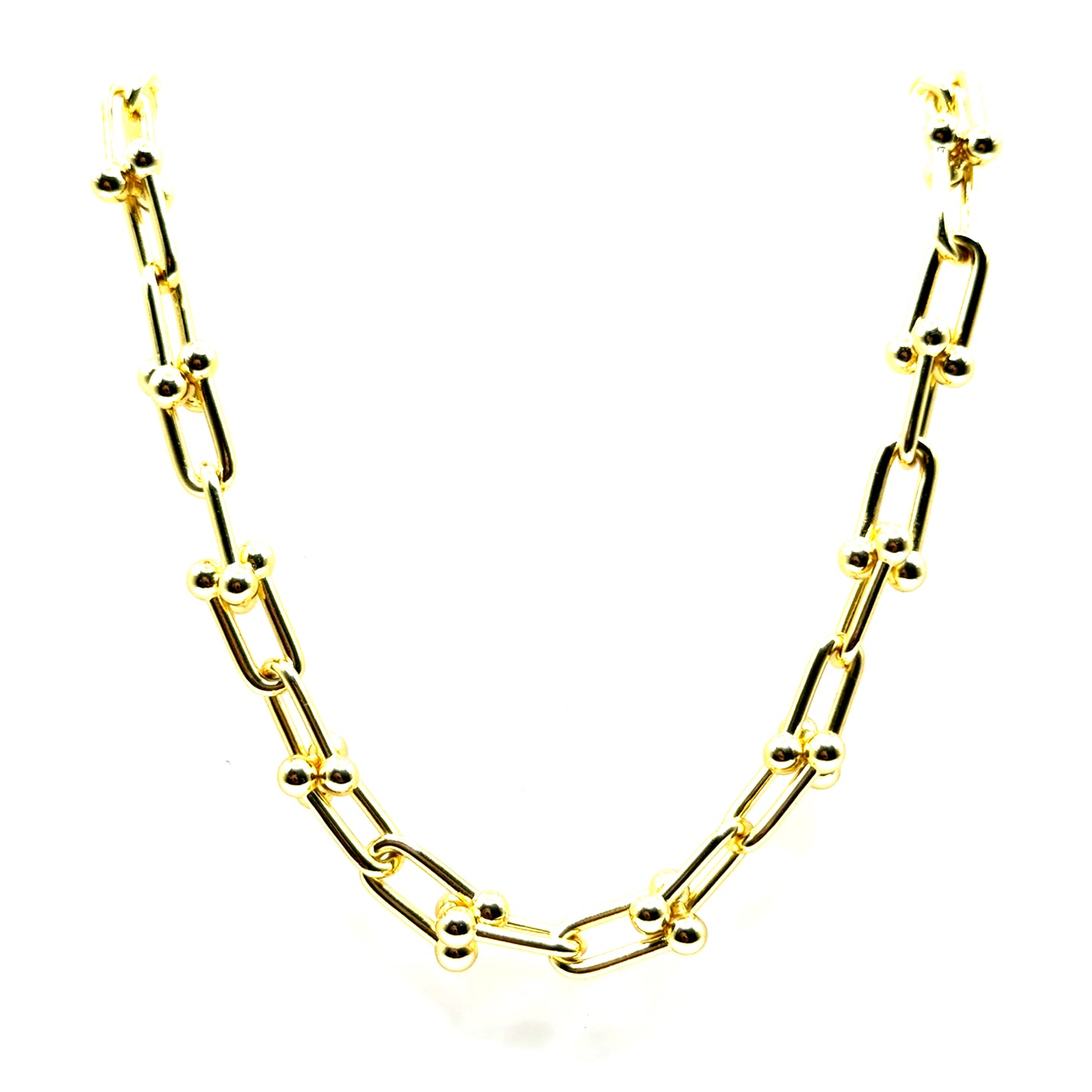 Cadena Eslabones en Plata con Baño de oro