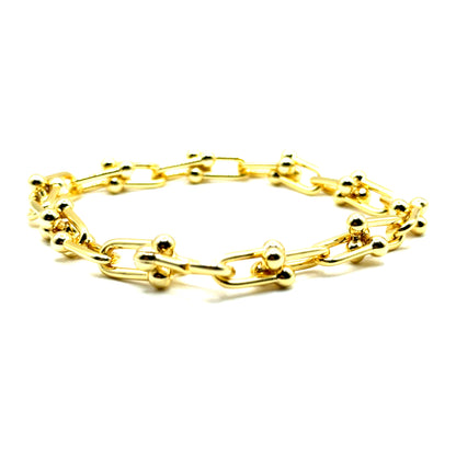 Pulsera Eslabones en Plata con Baño de oro