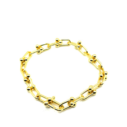 Pulsera Eslabones en Plata con Baño de oro