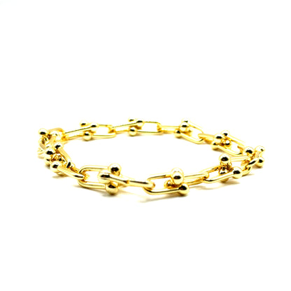 Pulsera Eslabones en Plata con Baño de oro