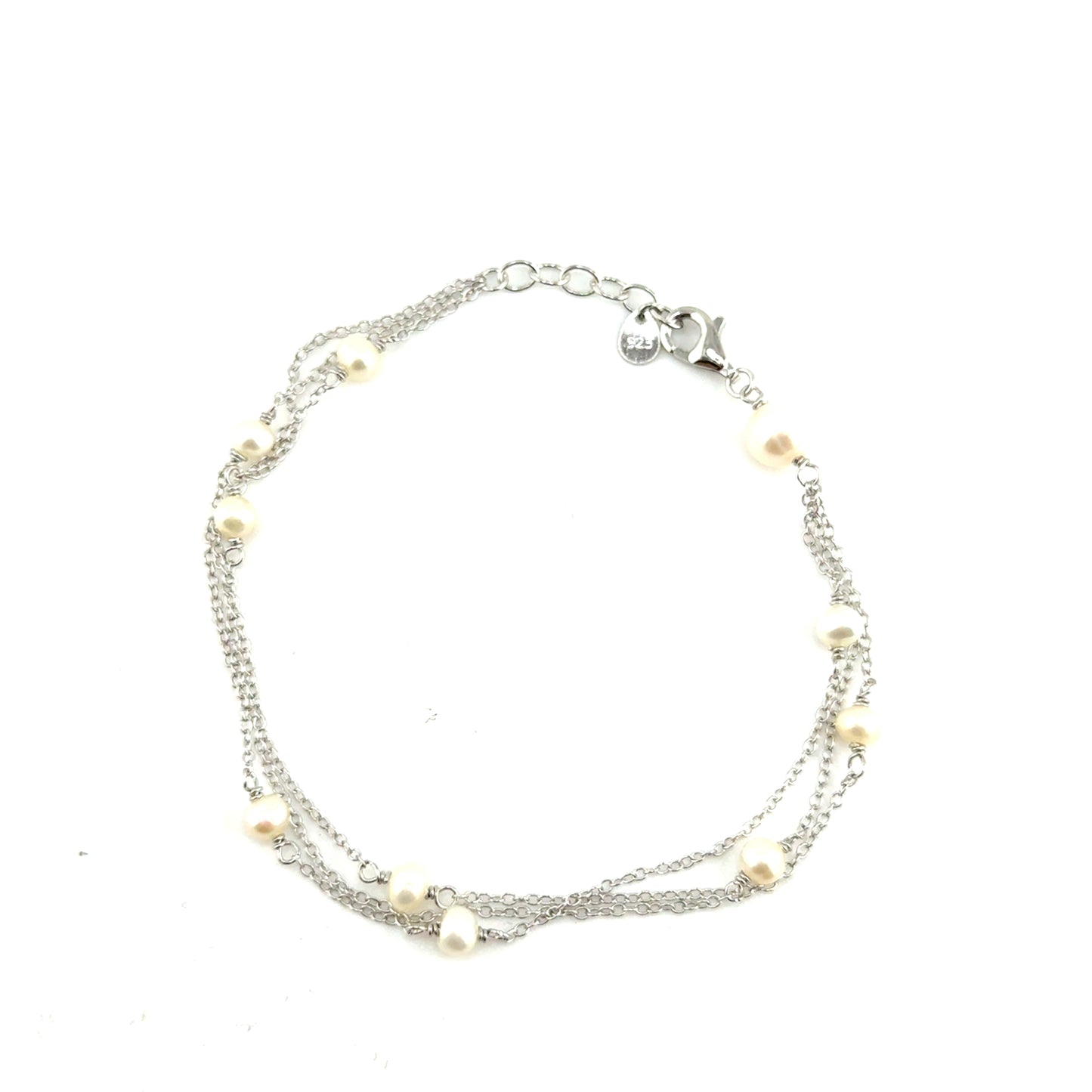 Pulsera (3 vueltas) con Perlas en Plata