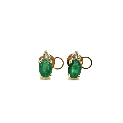 Aretes de Esmeralda en Oro 18K con Diamantes