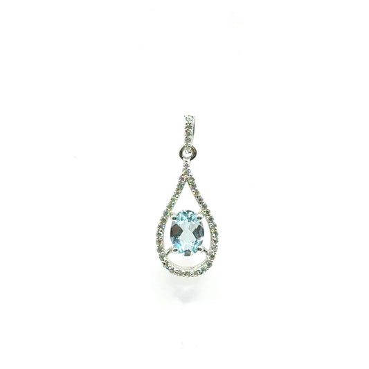 Dije de Aguamarina en Plata 925 (0.6cts)