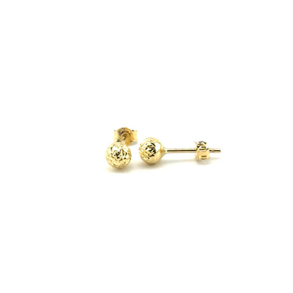 Aretes Bolitas 4mm (diamantados) en Oro