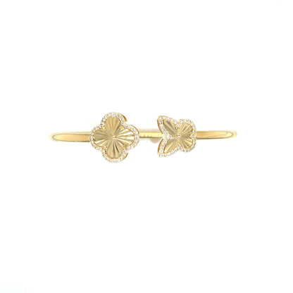 Caña de Mariposa y Trebol en Oro 14K