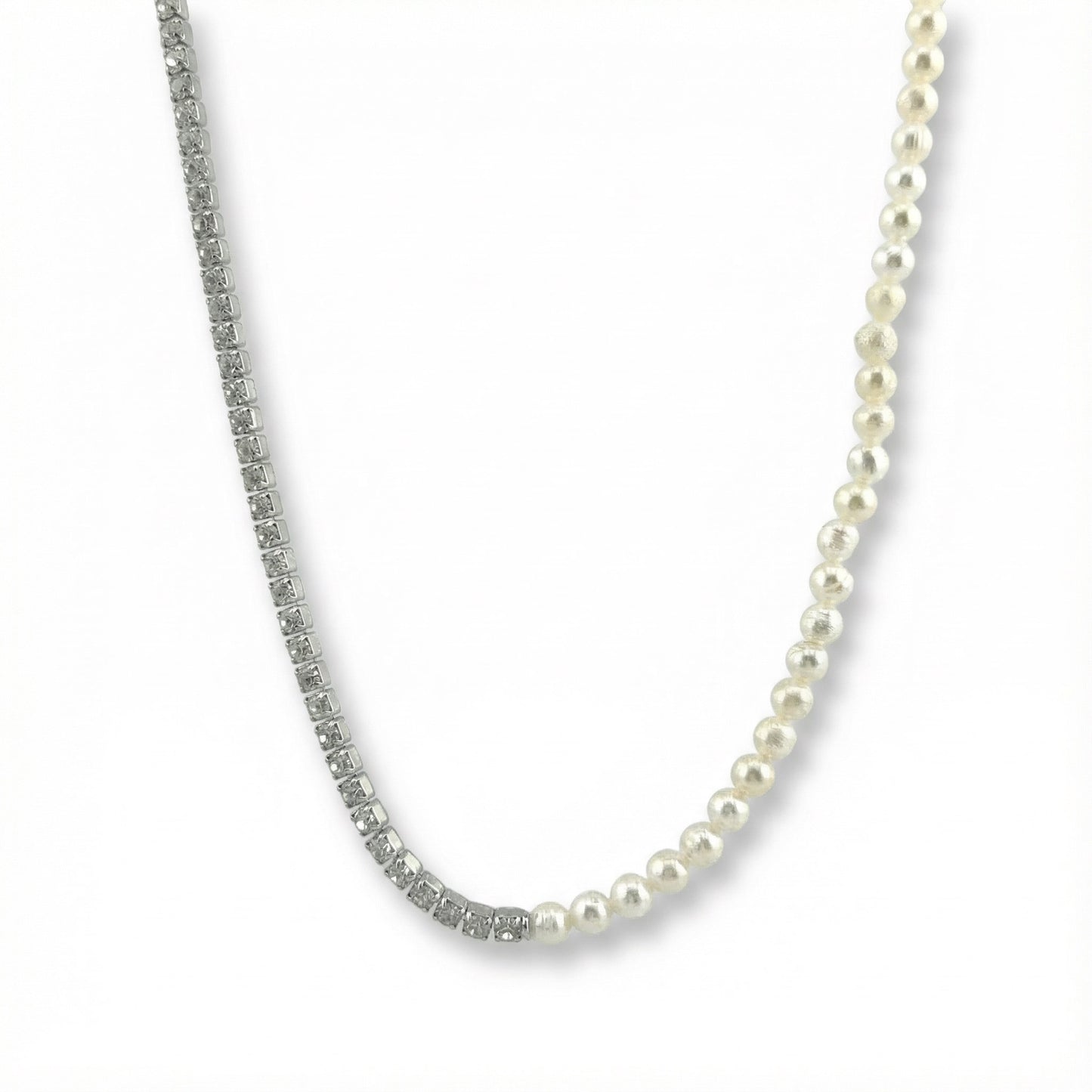 Collar de Perlas y Circones en Plata