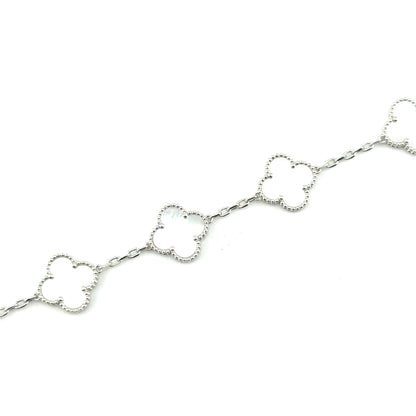 Pulsera Trébol (madre de perla) en Plata