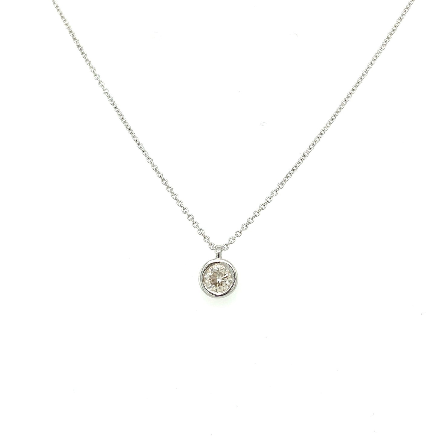 Collar de Diamante (bisel) en Oro 14k