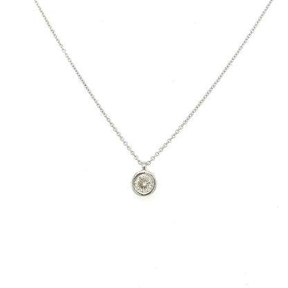 Collar de Diamante (bisel) en Oro 14k