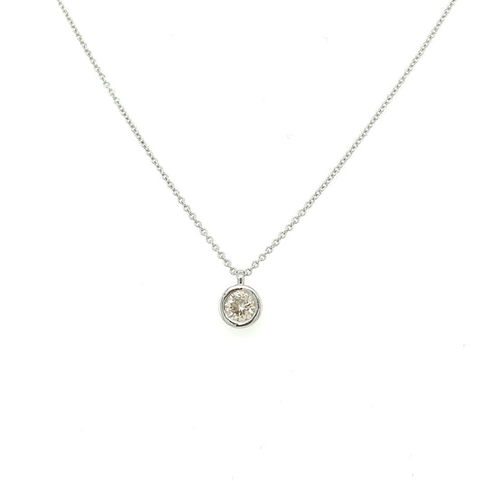 Collar de Diamante (bisel) en Oro 14k