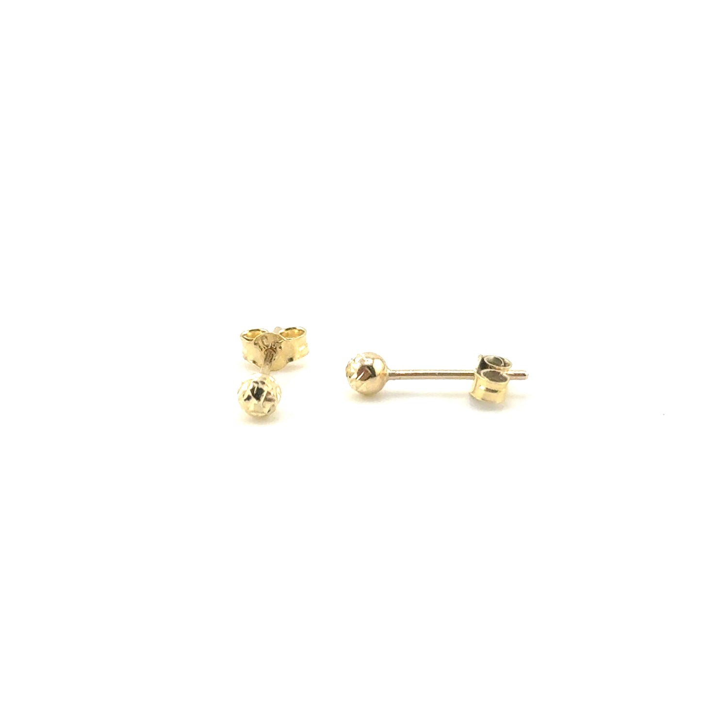 Aretes Bolitas 2mm (diamantados) en Oro