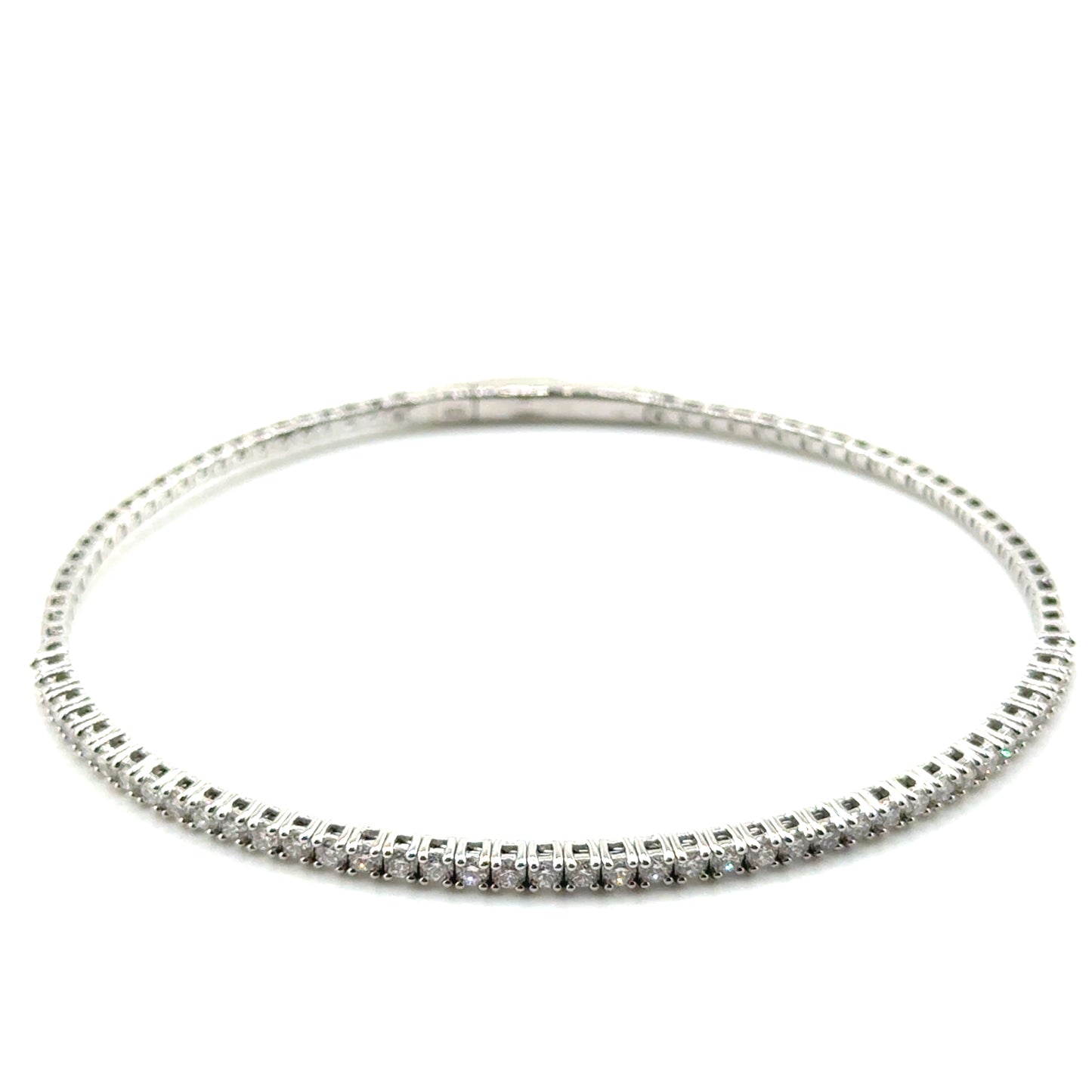 Caña Flexible con Diamantes Laboratorio en Plata