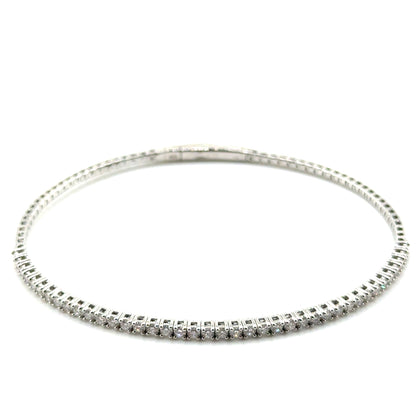 Caña Flexible con Diamantes Laboratorio en Plata