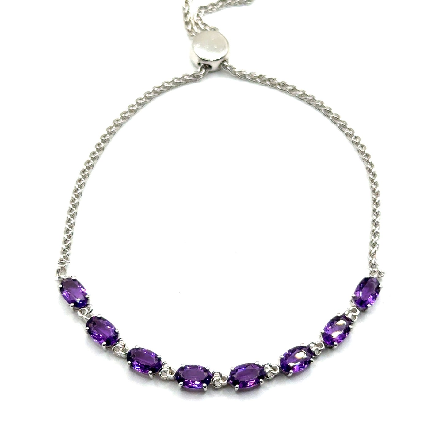 Pulsera Ajustable de Amatista en Plata 925 (3.2cts)