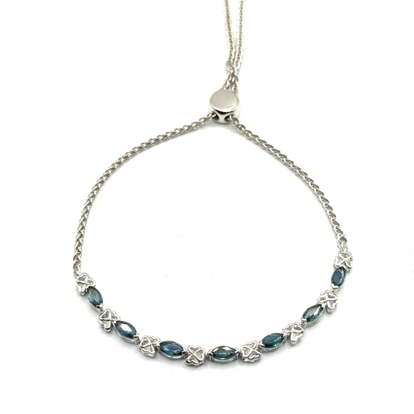 Pulsera Ajustable de Zafiro en Plata 925 (2.0cts)