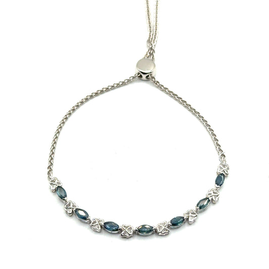 Pulsera Ajustable de Zafiro en Plata 925 (2.0cts)
