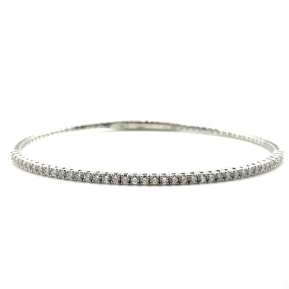 Caña Flexible con Diamantes Laboratorio en Plata