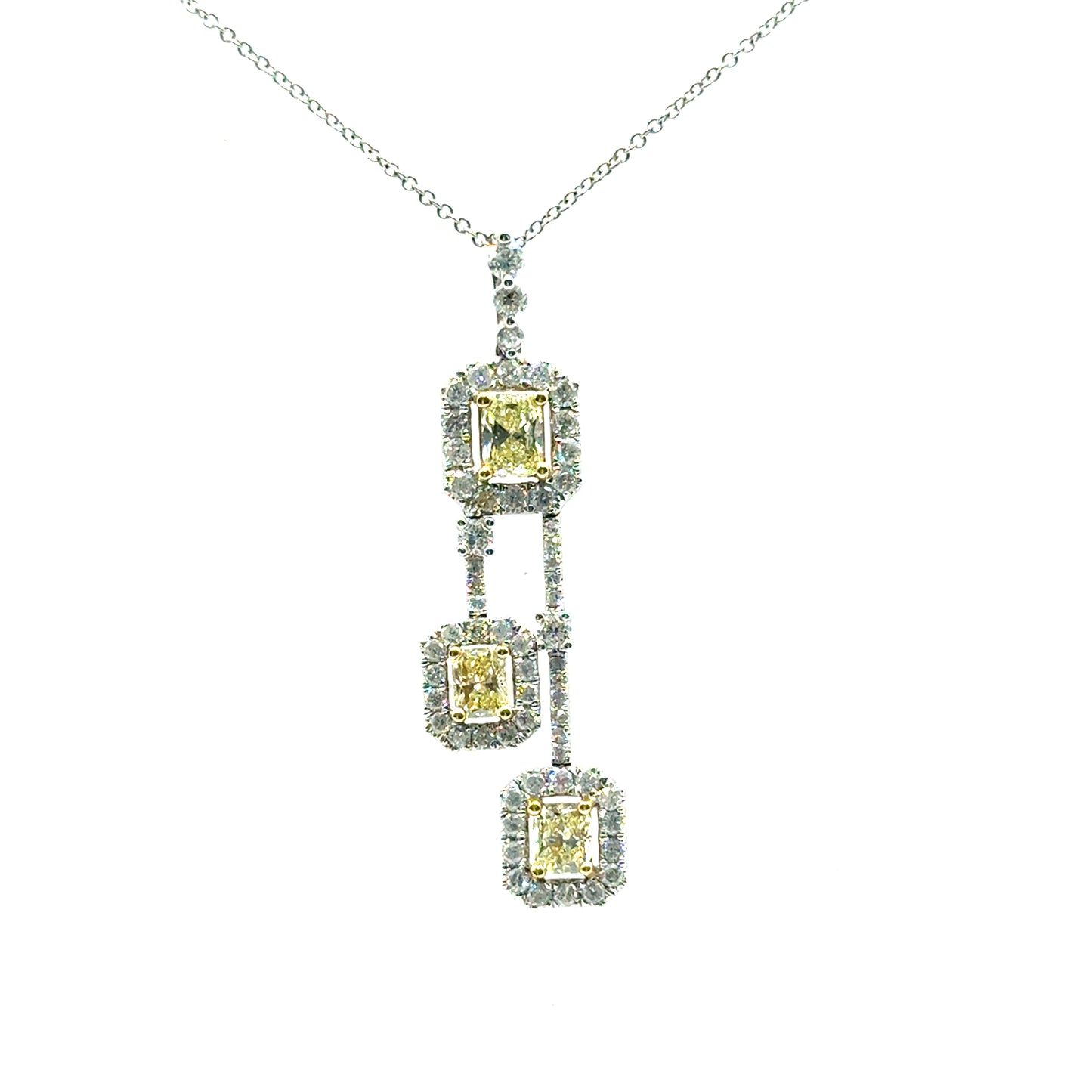 Collar de Diamantes Amarillos en Oro 14K