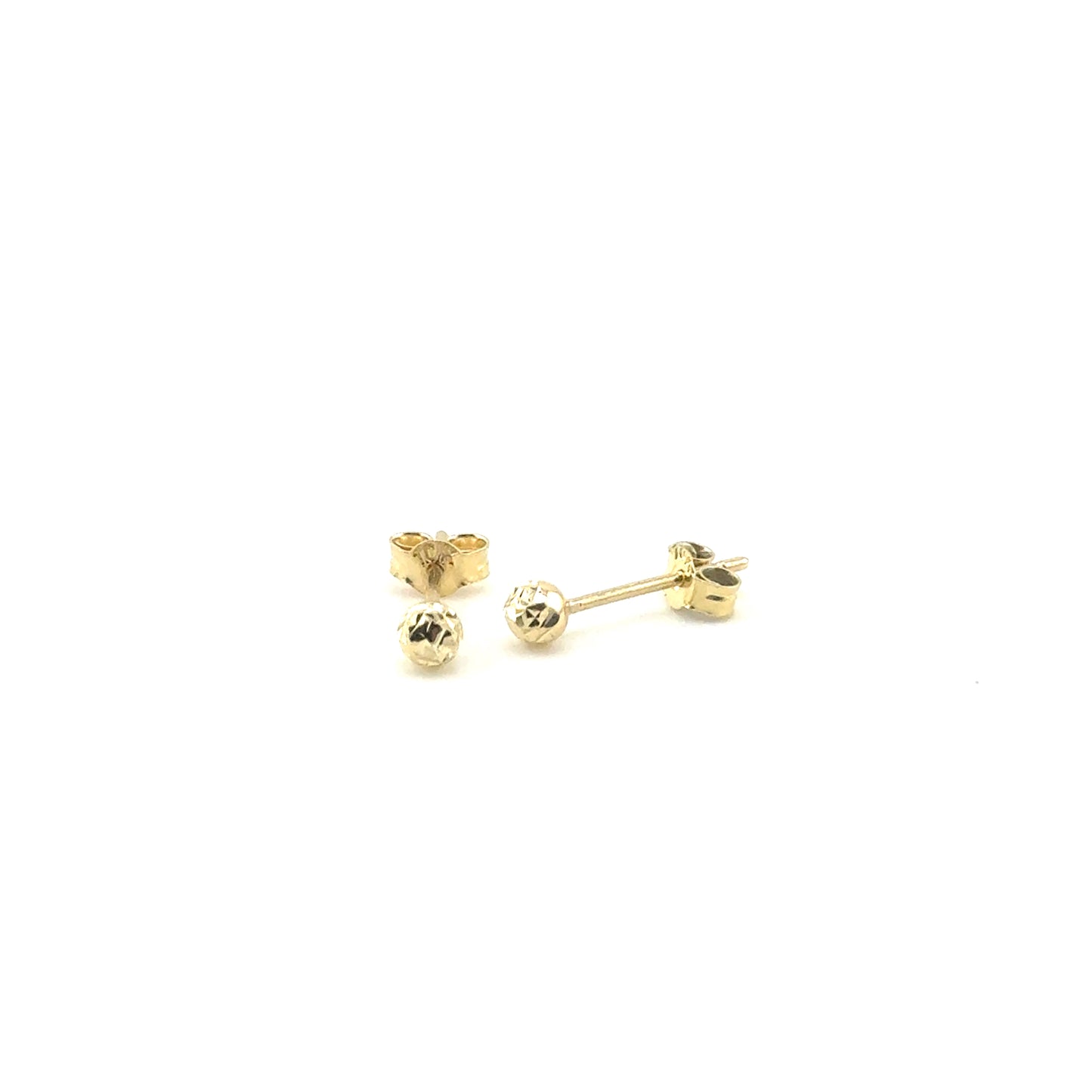 Aretes Bolitas 2mm (diamantados) en Oro