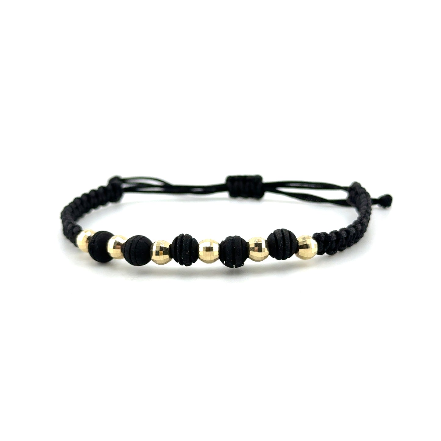 Pulsera Bolitas en Oro 10K con Hilo Adjustable