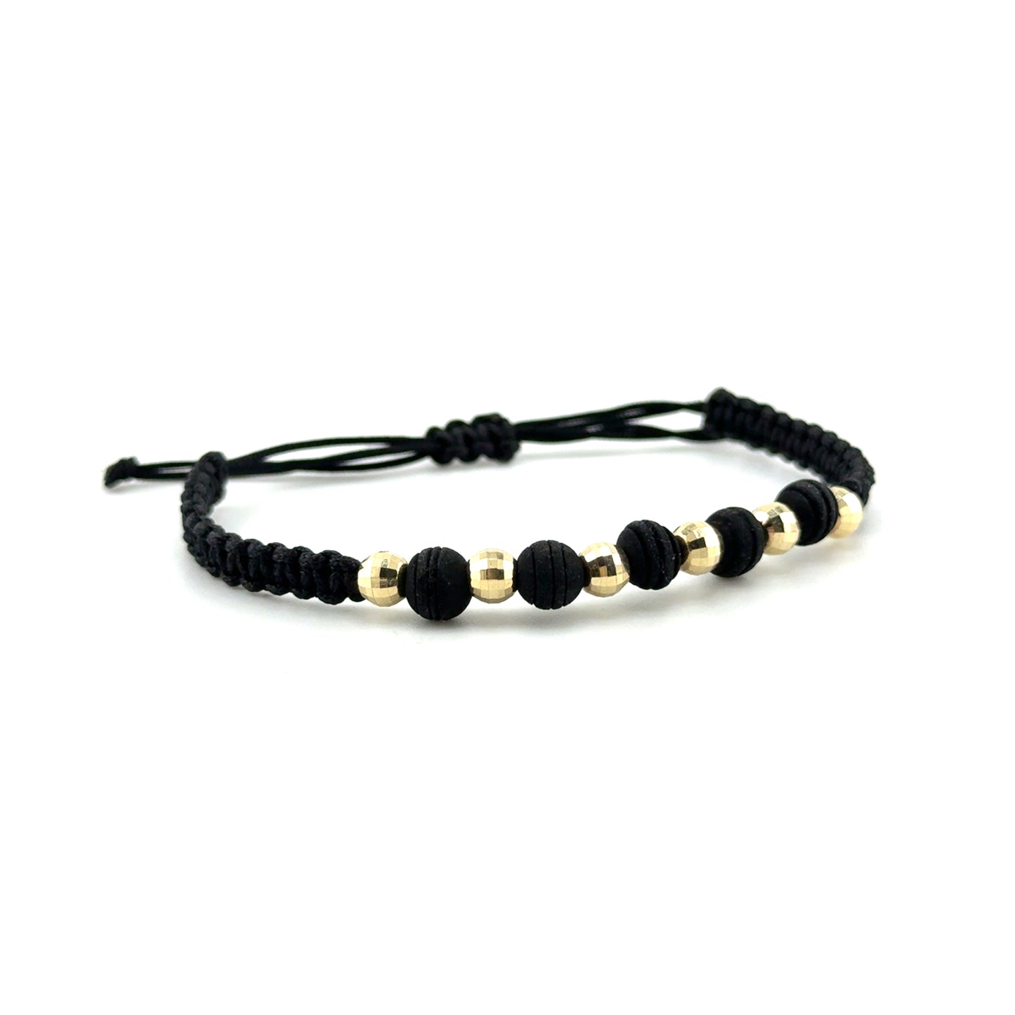 Pulsera Bolitas en Oro 10K con Hilo Adjustable