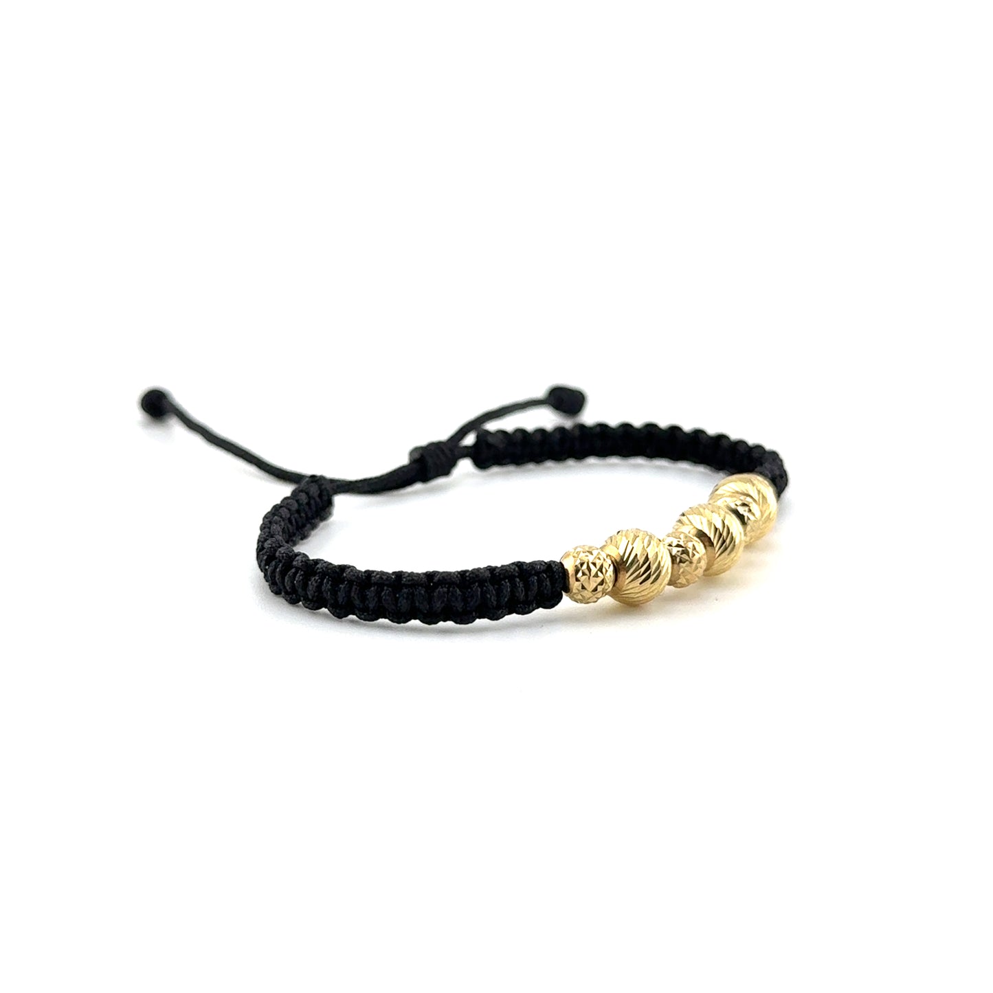 Pulsera Bolitas en Oro 10K con Hilo Adjustable