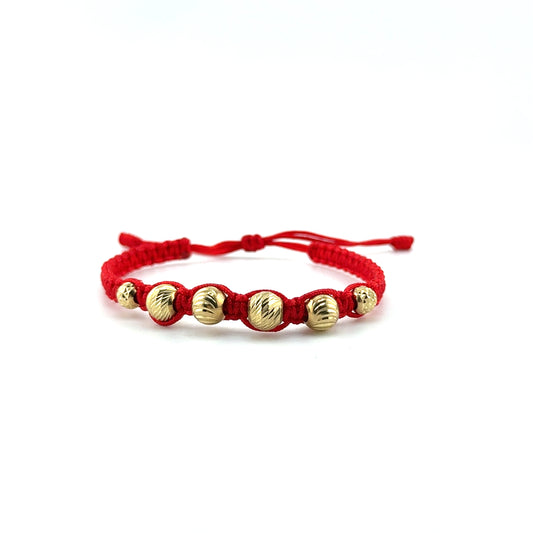 Pulsera Bolitas en Oro 10K con Hilo Adjustable (Copy)