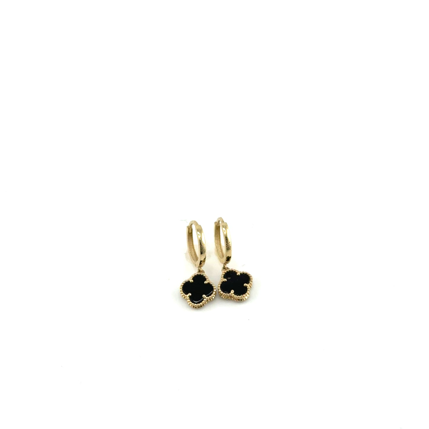 Argollas Trebol (negro) en Oro