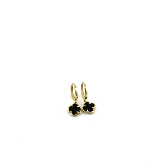 Argollas Trebol (negro) en Oro