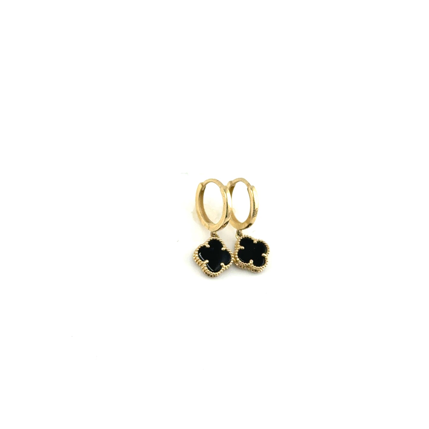 Argollas Trebol (negro) en Oro