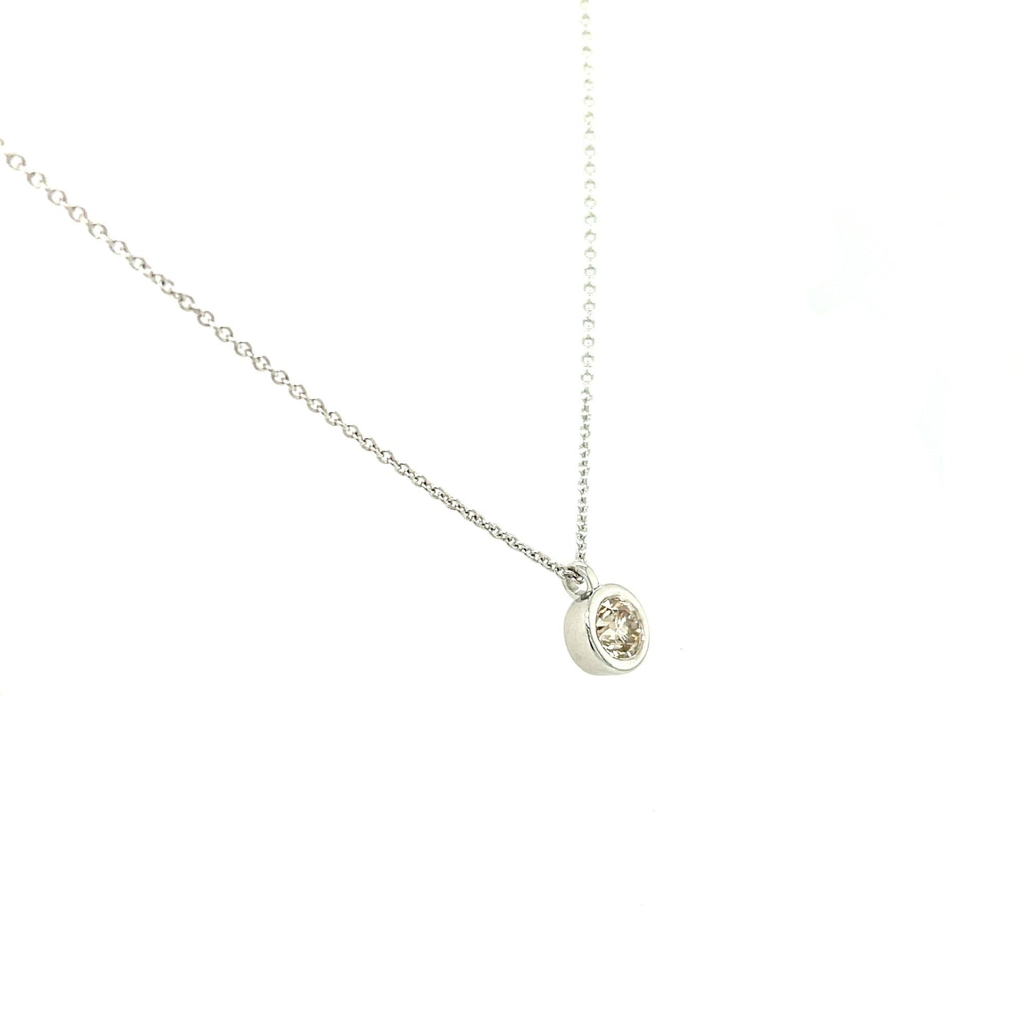 Collar de Diamante (bisel) en Oro 14k