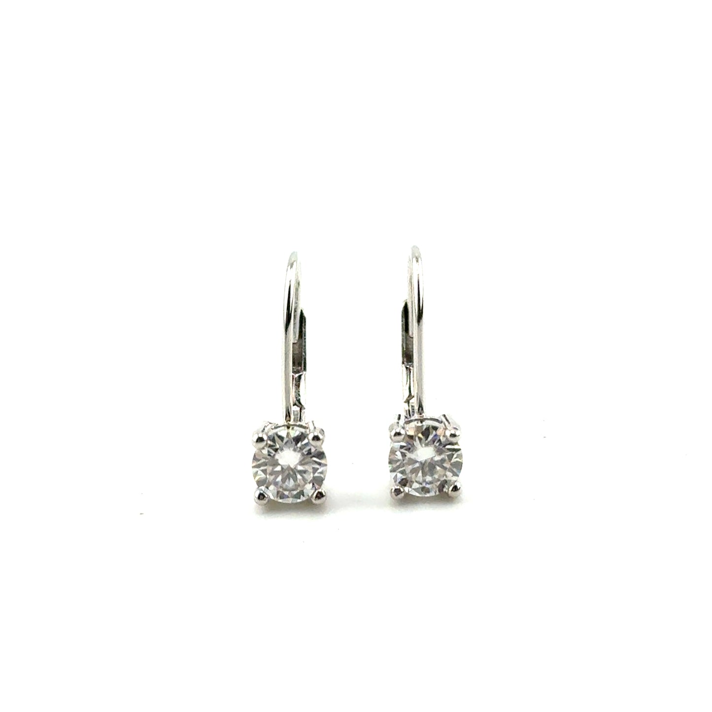 Aretes (leverback) de Moissanita en Plata