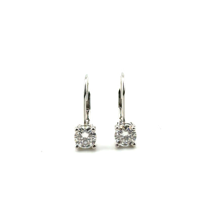 Aretes (leverback) de Moissanita en Plata