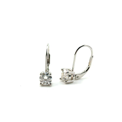 Aretes (leverback) de Moissanita en Plata