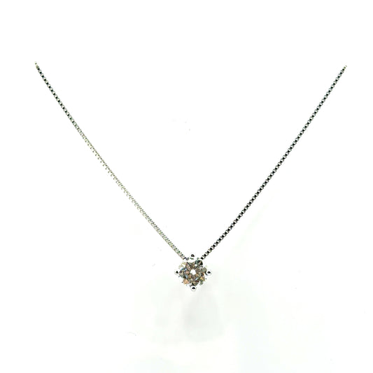 Collar (solitario) de Moissanita en Plata