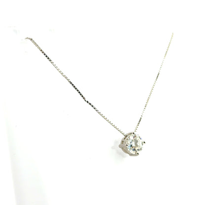 Collar (solitario) de Moissanita en Plata