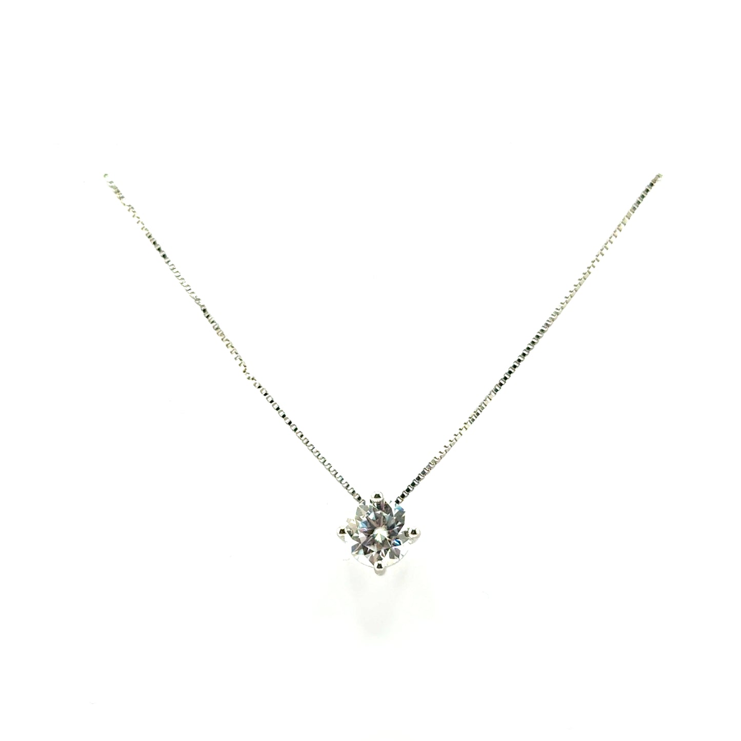 Collar (solitario) de Moissanita en Plata