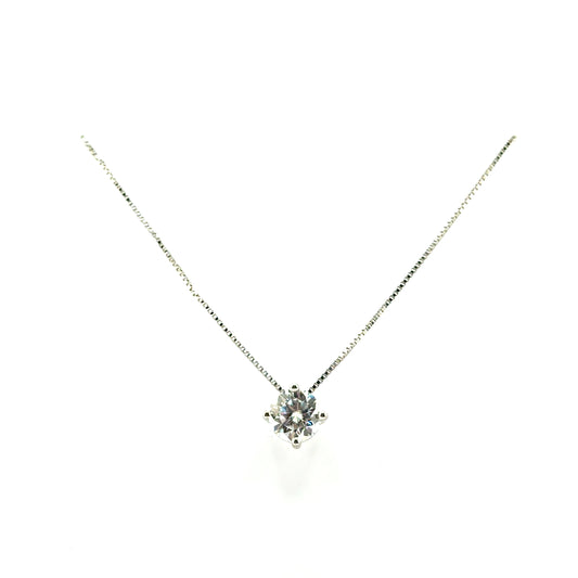 Collar (solitario) de Moissanita en Plata