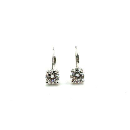 Aretes (leverback) de Moissanita en Plata