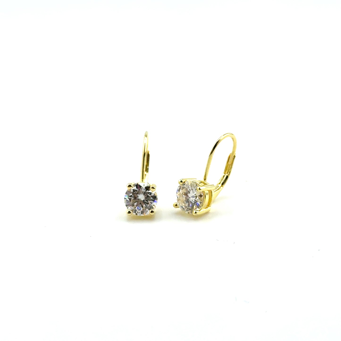 Aretes (leverback) de Moissanita en Plata