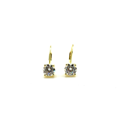 Aretes (leverback) de Moissanita en Plata