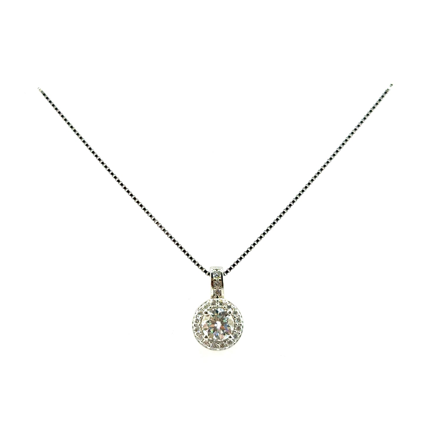 Dije de Moissanita con Caden en Plata