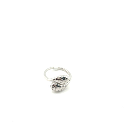 Anillo (gota) de Moissanita en Plata