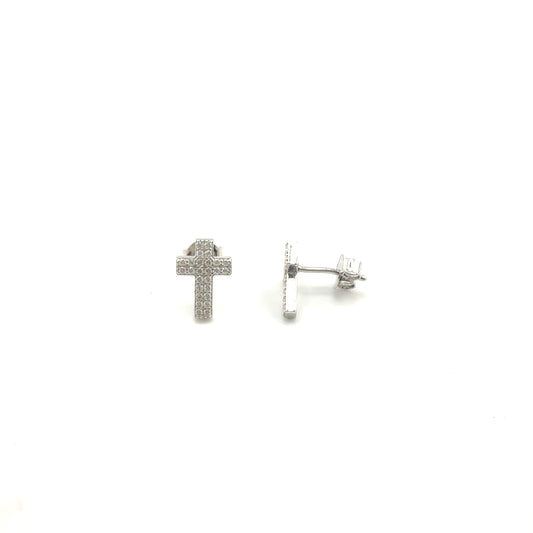 Aretes (cruz) de Moissanita en Plata