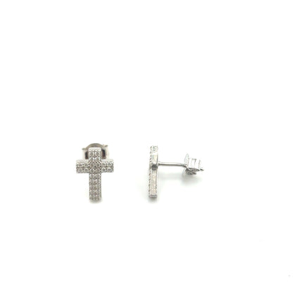 Aretes (cruz) de Moissanita en Plata